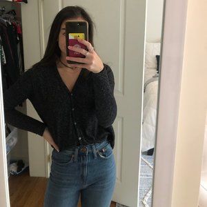 American Eagle black and gray cardigan